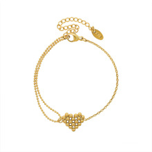 Shangjie Oem Joyas Mode Frauen 18K Gold plattiert Armband Unregelmäßiges Kettenperlenarmband Edelstahl Herzarmband